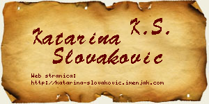 Katarina Slovaković vizit kartica